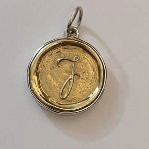 NWOT.  Waxing Poetic sterling silver and brass ‘J’ initial charm.